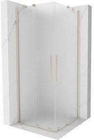 Mexen Velar Duo, zuhanykabin tolóajtóval 80 x 80 cm, 8 mm-es mattüveg, csiszolt acél, 871-080-080-32-97