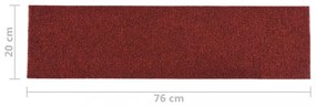 15 db piros négyszögletes öntapadó lépcsőszőnyeg 76 x 20 cm