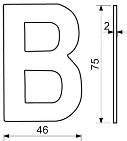 "B" házszám, RN.75L, fekete