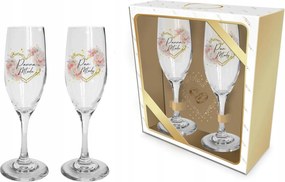 Dedikált poharak személyre szabott motívummal az ifjú párnak, Esküvői ajándék