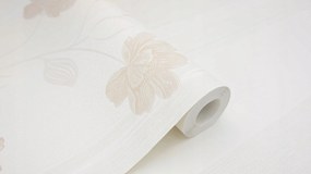 Vinyl tapéta fali flizelin Virágok bézs domború fényes 10 m