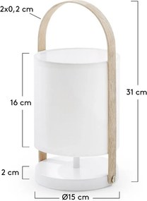 Zayla fehér asztali lámpa - Kave Home