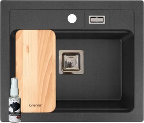 Gránit mosogató csaptelep York szett deszkával és készítményrel Alkalom