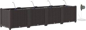 vidaXL Kerti cserép 4 pcs Barna Acél