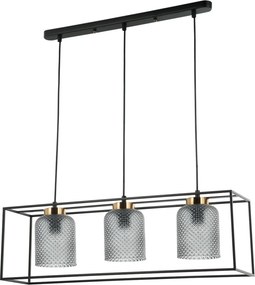 ITALUX PND-23231-3-BK-SG SINELLA Többágú Függesztett Lámpa Fekete, Füstös E27 IP20