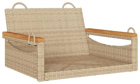 bézs polyrattan hintapad 63 x 62 x 40 cm