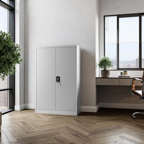 Fém iratszekrény KEVIN, 900 x 1400 x 400 mm, szürke