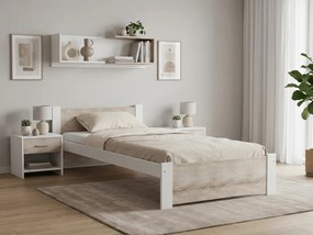 Ágy IKAROS 90 x 200 cm, fehér/som tölgy Matrac: SOMMERA 18 cm matraccal, Ágyrács: Ágyrács nélkül