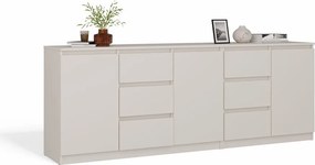 COSTA komód szekrény, 200x40x75 cm, kasmír