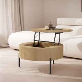 Mazzoni FRIDA Oasis Tölgy – MODERN DOHÁNYZÓASZTAL FELHAJTHATÓ LAPPAL ÉS TÁROLÓVAL