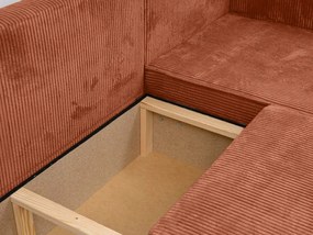 AKCIÓ Terrakotta sarokkanapé SMART COSARO, kétoldalú + 2 párna INGYEN II. minőség