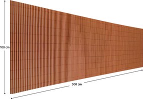 Kerti térelválasztó, barna, 300x100 cm, ABEO