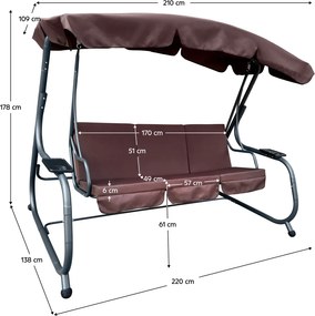 Kerti hinta, barna/sötétszürke, EILANA