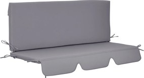 Outsunny 2 Részes Hinta Székkényelme 130x45x5 cm Párnázott Ülő- és Háttámasz Párna Kert Terasz Erkély Kültéri Szürke | Aosom