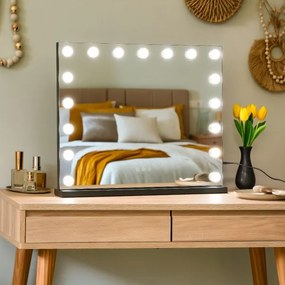 BRILAGI - LED fényerőszabályozható sminktükör HOLLYWOOD LED/15W/230V 60x50 cm fekete