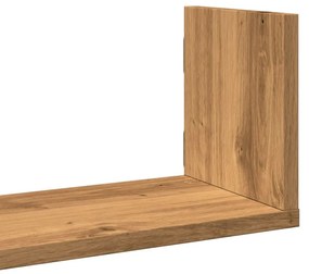3 db kézműves tölgy színű szerelt fa fali polc 58 x 18 x 18 cm