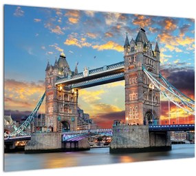 Kép - Tower Bridge, London, Anglia (üvegen) (70x50 cm)