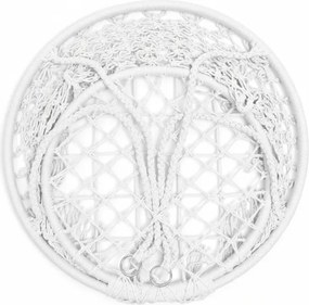 Fehér függőfotel KOLUMBIA állvány nélkül, zöld-sárga párna háttámlával