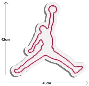 Műanyag LED-es fali dekoráció, Basketball - Red
