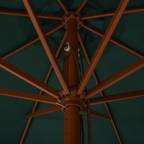 zöld kültéri napernyő farúddal 330 cm