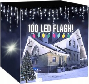 FĂ©nyfĂŒggöny JĂ©gcsap KĂŒltĂ©ri 100 Led Flash LĂĄmpa FehĂ©r Hideg