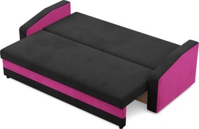 Hewlet kanapéágy, szövet anyag, bonell töltet, fekete - rózsaszín