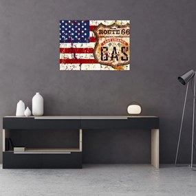 Kép - Vintage zászló (üvegen) (70x50 cm)
