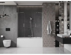 Mexen Velar Duo, 2 szárnyas eltolható kádparaván 150 x 150 cm, 8mm átlátszó üveg, króm profil, 896-150-000-02-01