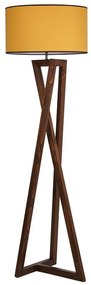Mustársárga-barna állólámpa textil búrával (magasság 149 cm) Maçka – Opviq lights