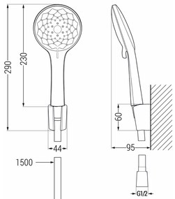 Mexen Sabre R74 fürdőszett, fekete - 72103R74-70