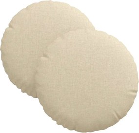 vidaXL Ülőpárnák 2 pcs Krém Ø30 x 13 cm szövet