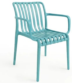 Műanyag TREGO szék karfákkal, kék