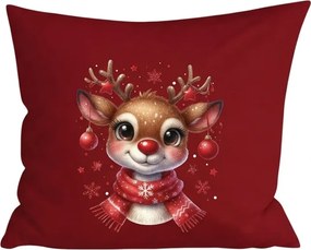 3D mikroszálas párnahuzat MERRY FAWN 45x45 cm, piros