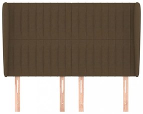 sötétbarna szövet fejtámla szárnyakkal 147 x 23 x 118/128 cm