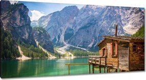 Festmények 115x55 Fa házikó a hegyekben