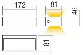 Redo 90153 - LED Kültéri fali lámpa LAMPRIS 1xLED/9W/230V IP65