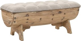 vidaXL tömör fa és szövet tárolópad 103 x 51 x 44 cm