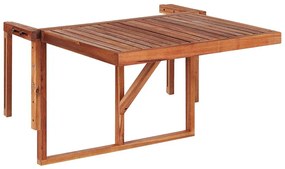 Erkélyre Akasztható És Összecsukható Sötét Akácfa Asztal 60 x 40 cm UDINE Beliani