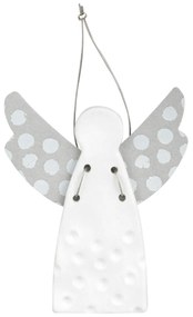 Porcelán függesztett angyal DOTS EZÜST (9 cm)