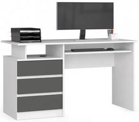 Számítógép asztal CLP 135 - fehér/grafit
