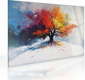 Üveg kép - Színes fa (70x50 cm)