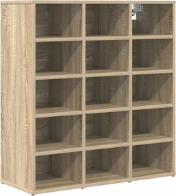 vidaXL Cipőszekrény polcokkal Sonoma tölgy 77,5 x 30 x 83,5 cm Faanyag