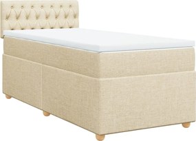 vidaXL krémszínű szövet rugós ágy matraccal 100 x 200 cm