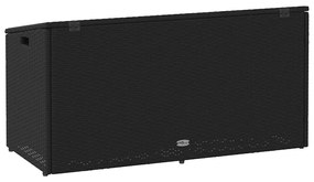 fekete polyrattan kerti tárolóláda 110x50x58 cm