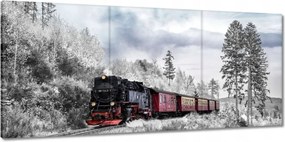 Vászonkép 150x70 Vonat és téli aura