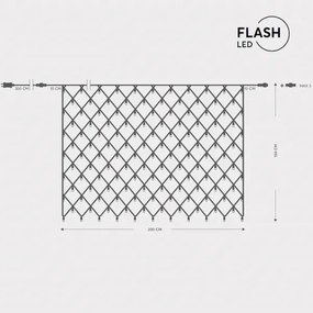 LED kültéri karácsonyi függöny NET 240xLED/7,2W/230V 1,5x2 m IP44 meleg fehér