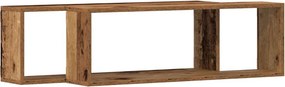 vidaXL Falpolcok polcokkal 2 pcs Öreg fa 80 x 15 x 26 cm Faanyag