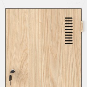 Fém öltözőszekrény JULIA, 800 x 1850 x 450 mm, Eco Design: fehér/sonoma tölgy