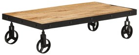 tömör mangófa kerekes dohányzóasztal 100 x 55 x 26 cm