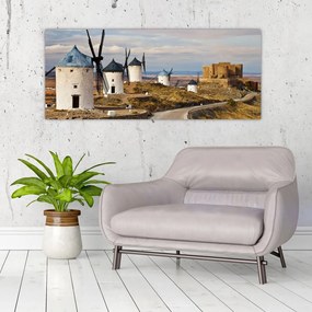 Kép - Consuegra szélmalmai, Spanyolország (120x50 cm)